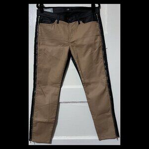 7 for All Mankind Womens Black/Beige Colorblock Crop Legging Jeans Size 32 NWT